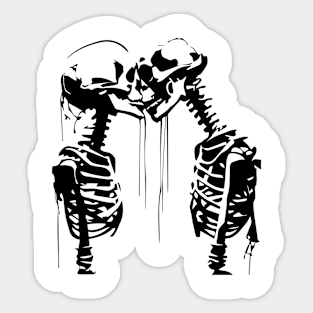 skeletons kiss Sticker